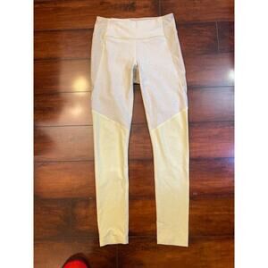 Outdoor Voices Leggings Women's Color Block Small Green Yellow Pull On